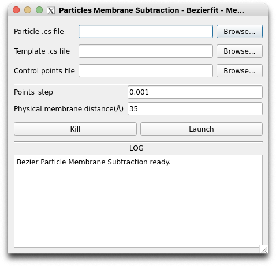 Bezierfit Particles Membrane Subtraction main interface